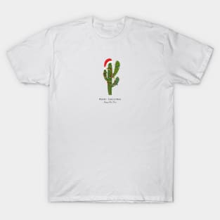 Cactus with colorful lights bulbs Christmas design T-Shirt